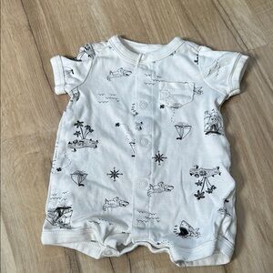 Carter's Cream and Black Printed Bodysuit